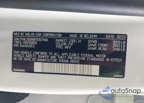 2023 Volvo Xc40 B5 Ultimate Bright Theme from USA, damaged, VIN YV4L12UA6P2057484